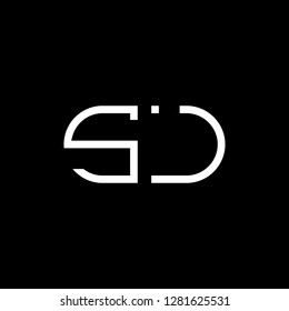 S J initial letter, modern logo design template vector 