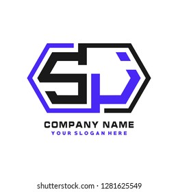 S J initial letter, modern logo design template vector 