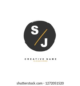 S J SJ Initial logo template vector. Letter logo concept