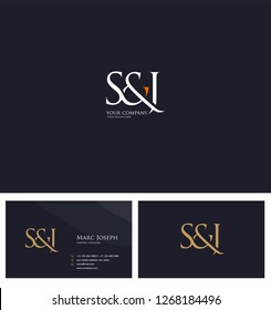 S & J, SJ letters Joint logo icon and Business card vector template.
