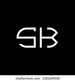 S K initial letter, modern logo design template vector 