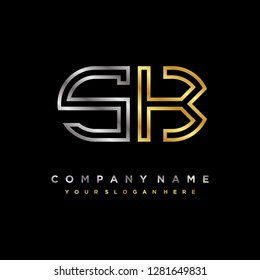 S K initial letter, modern logo design template vector 