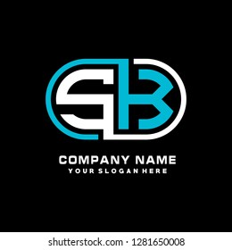 S K initial letter, modern logo design template vector 