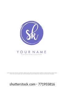 S & K initial splash logo template vector