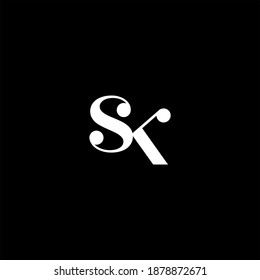 S K letter logo abstract design on black color background. sk monogram