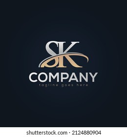 S K Letter Monogram Logo Concept Design