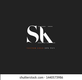 S & K letters Joint logo icon vector template for corporate logo and business card design.