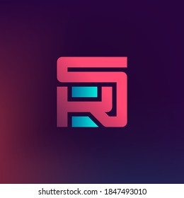 Logo de S y K. Monograma o logotipo. SK o KS - elemento de diseño o icono sobre fondo oscuro.