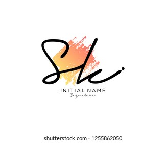 S K Signature initial logo template vector