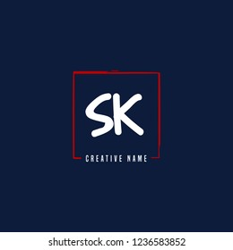 S K SK Initial logo template vector. Letter logo concept