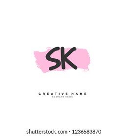 S K SK Initial logo template vector. Letter logo concept