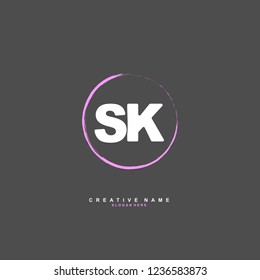 S K SK Initial logo template vector. Letter logo concept