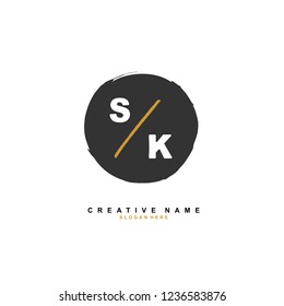S K SK Initial logo template vector. Letter logo concept