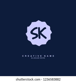 S K SK Initial logo template vector. Letter logo concept
