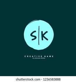 S K SK Initial logo template vector. Letter logo concept