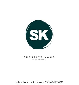 S K SK Initial logo template vector. Letter logo concept