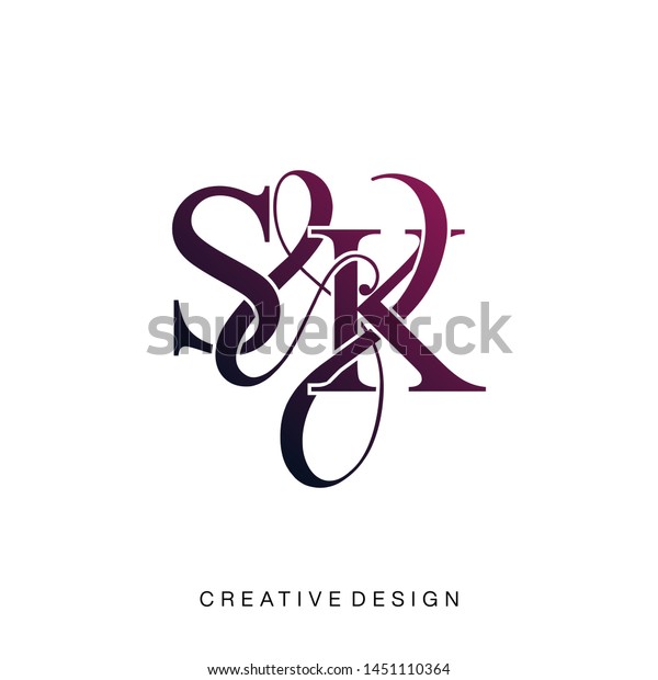 S K Sk Logo Initial Vector Stock Vector (Royalty Free) 1451110364