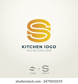 S Kitchen logo set flat design template collection