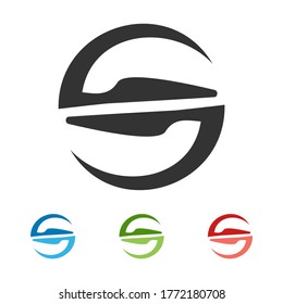 s knife, chef logo, s logo vector illustration