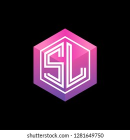 S L initial letter, modern logo design template vector 