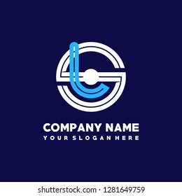 S L initial letter, modern logo design template vector 