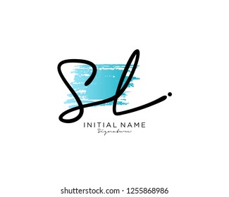 S L Signature initial logo template vector