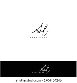 S L SL Initial letter handwriting and signature logo.	