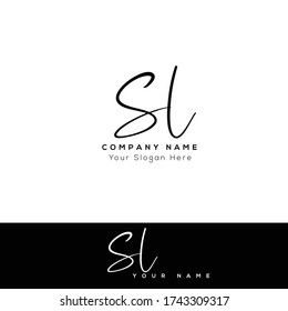 S L SL Initial letter handwriting and signature logo.