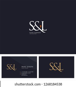 S & L, SL letters Joint logo icon and Business card vector template.
