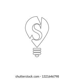 s lamp idea logo vector