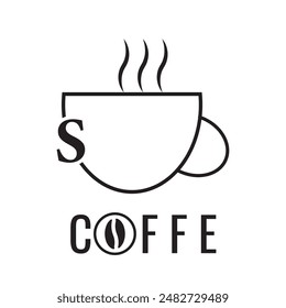 S LATER COFFE LOGO  DESIOGN WITH BLACK AND WHITE COLOUR