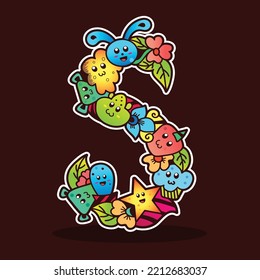 s letzteres doodle Logo. s letzteres Cartoon-Logo. s letzterer Illustrator.