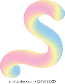 S latter with gradient color style font