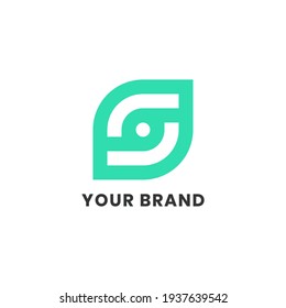 S Leaf Eye Logo Abstract Unique Simple alphabet letter Unique logo for business and company. Creative lettering and corporate identity. Branding design