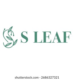 s leaf flat minimalist logo design
