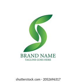 S leaf letter design logo vector. S leaf design logo business vector