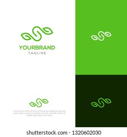 S with leaf logo design