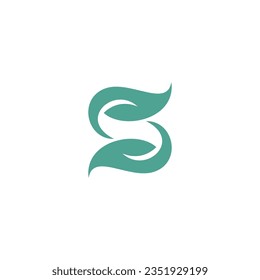 S Leaf Logo Design. Letter S Nature Logo. S Icon Organic
