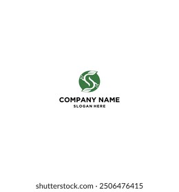 S leaf logo design Nature green leaf symbol