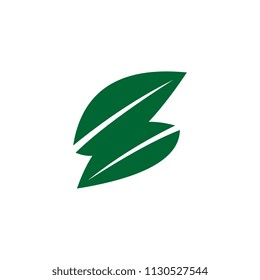 S leaf logo icon vector