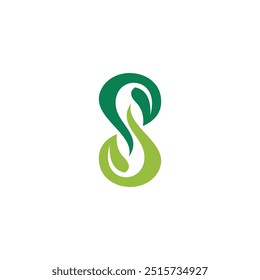 S Leaf Logo Vector. Organic Leaf Icon
