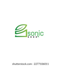 en hojas, logotipo de la empresa sónica, agricultura, semillas y pesticidas. 