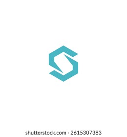 S leter hexagon, modern symbol minimalist