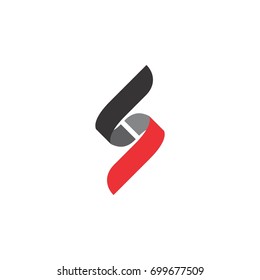 S letter 3D logo design vector