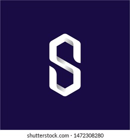 S Letter 3d Logo template