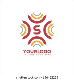 S letter abstract logo design template. Line vector symbol. Premium elegant sign mark icon