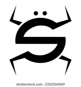 S letter animal insect logo