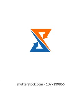 s letter arrow up down concept logo