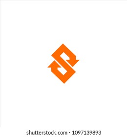 S Letter Arrow Up Down Concept Logo