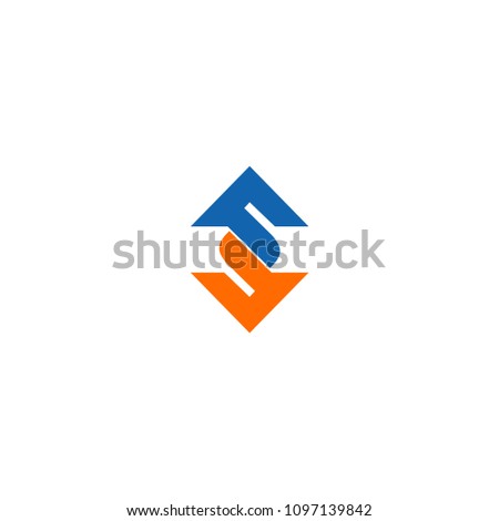 s letter arrow up down concept logo